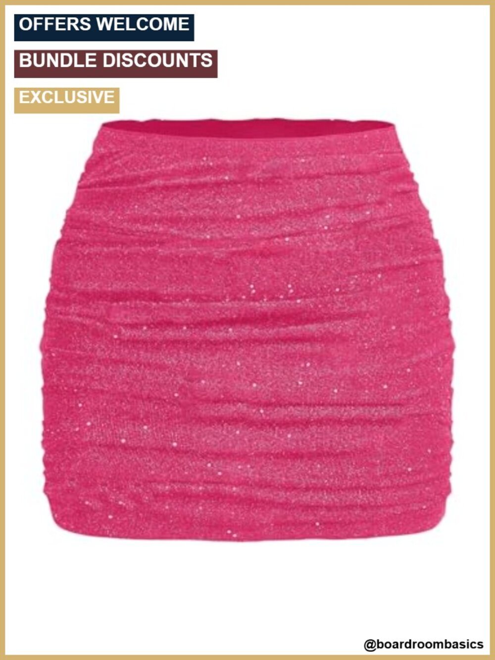 Plus Size Sparkly Ruched Bodycon Mini Skirt Elastic High Waist Concert Glitter